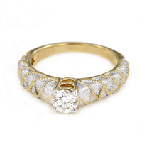 atjewels 18K Twotone Gold Over .925 Silver Round White Diamond Engagement Solitaire Ring For Women's MOTHER'S DAY SPECIAL OFFER - atjewels.in