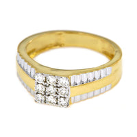 atjewels 18K Yellow Gold Over .925 Sterling Silver Round White Cubic Zirconia Free Shipping Men's Wedding Ring MOTHER'S DAY SPECIAL OFFER - atjewels.in