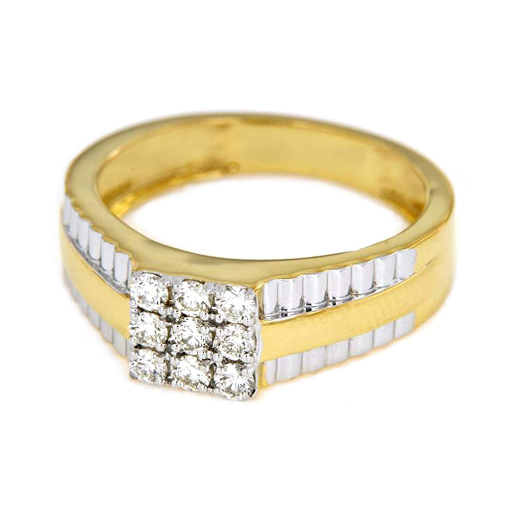 atjewels Excellent 14K Yellow Gold Over 925 Sterling Silver White CZ Diamond Engagement Ring MOTHER'S DAY SPECIAL OFFER - atjewels.in