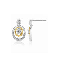 atjewels 14K Two Tone Gold Over 925 Sterling Silver Round White Zirconia Engagement Drop and Stud Earrings MOTHER'S DAY SPECIAL OFFER - atjewels.in