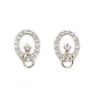atjewels 18K White Gold Over 925 Sterling Siver White CZ Post & Butterfly Engagement Stud Earrings MOTHER'S DAY SPECIAL OFFER - atjewels.in