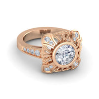 atjewels 18K Rose Gold Over 925 Silver Round White CZ Engagement Ring MOTHER'S DAY SPECIAL OFFER - atjewels.in