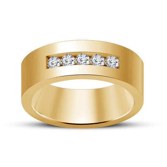 atjewels 18K Yellow Gold Over 925 Sterling Silver Round White CZ Engagement Band Ring MOTHER'S DAY SPECIAL OFFER - atjewels.in