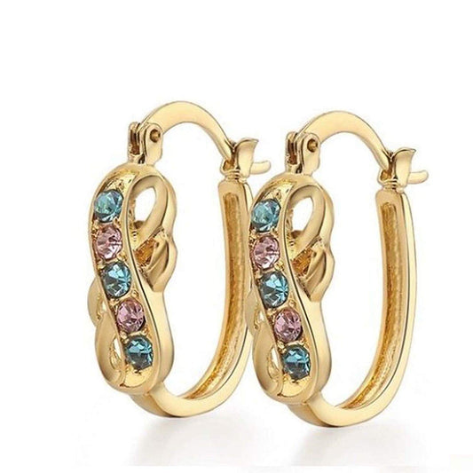 atjewels Round Aquamarine & Pink Sapphire 14k Yellow Gold Over .925 Sterling Silver Fashion Earrings, Ring & Pendant Jewelry Set For Women's/Girl's For Ganesh Chaturthi Special - atjewels.in