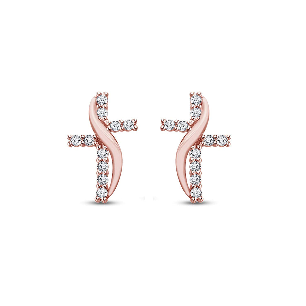 Cross Diamond Stud Earrings Jewellery India Online  CaratLanecom