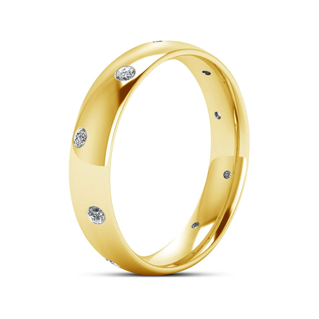 atjewels Special Offers Round White Zirconia 14k Yellow Gold Over .925 Sterling Eternity Band Ring MOTHER'S DAY SPECIAL OFFER - atjewels.in