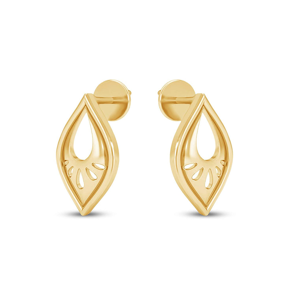 atjewels Yellow Gold Over 925 Sterling Silver Marquise Shaped Dangle Earrings MOTHER'S DAY SPECIAL OFFER - atjewels.in