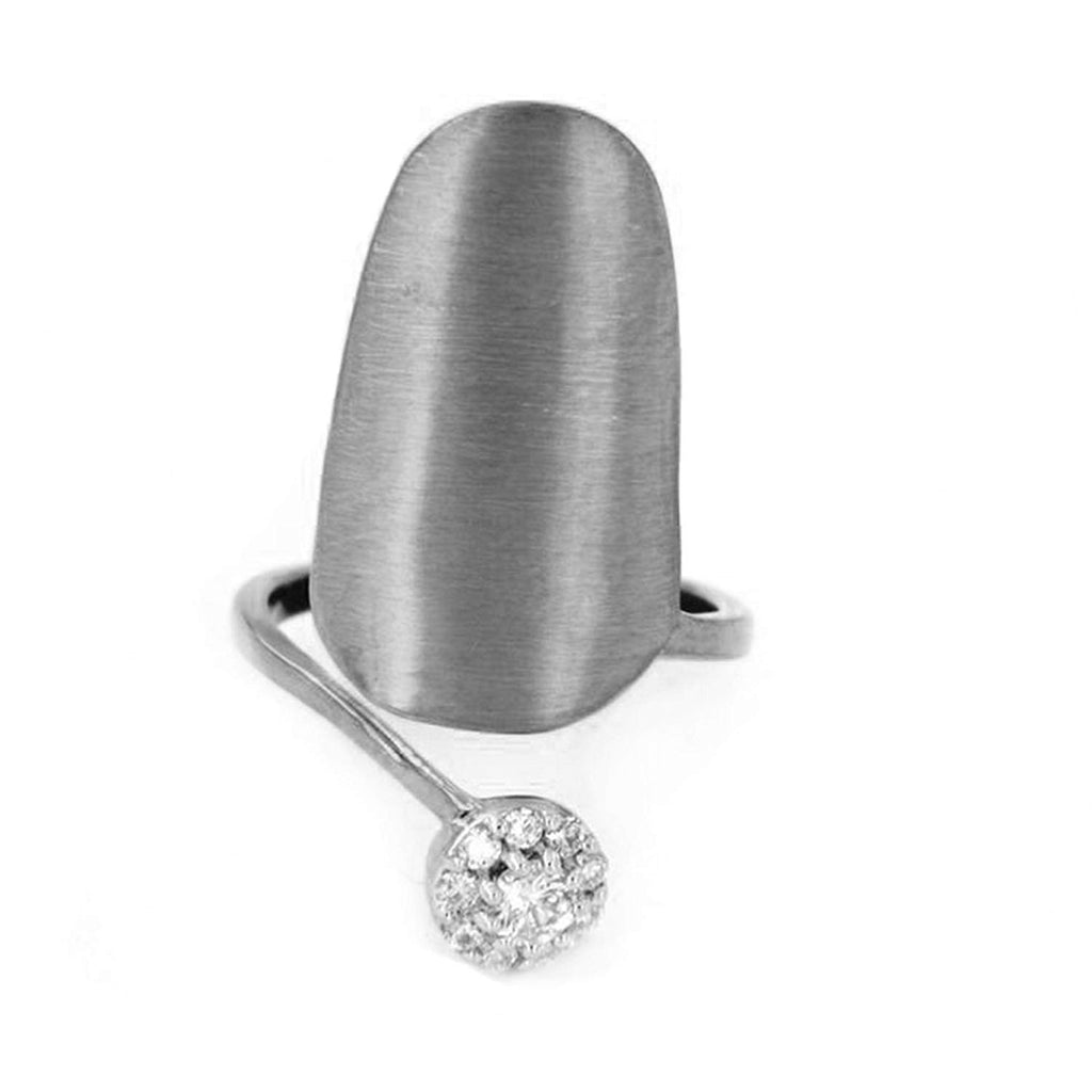 atjewels Round Cut White Cubic Zirconia .925 Sterling Silver Adjustable Nail Ring For Women's MOTHER'S DAY SPECIAL OFFER - atjewels.in
