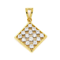 atjewels 14K Yellow Gold On 925 Silver Square Pendant and Earrings Set MOTHER'S DAY SPECIAL OFFER - atjewels.in