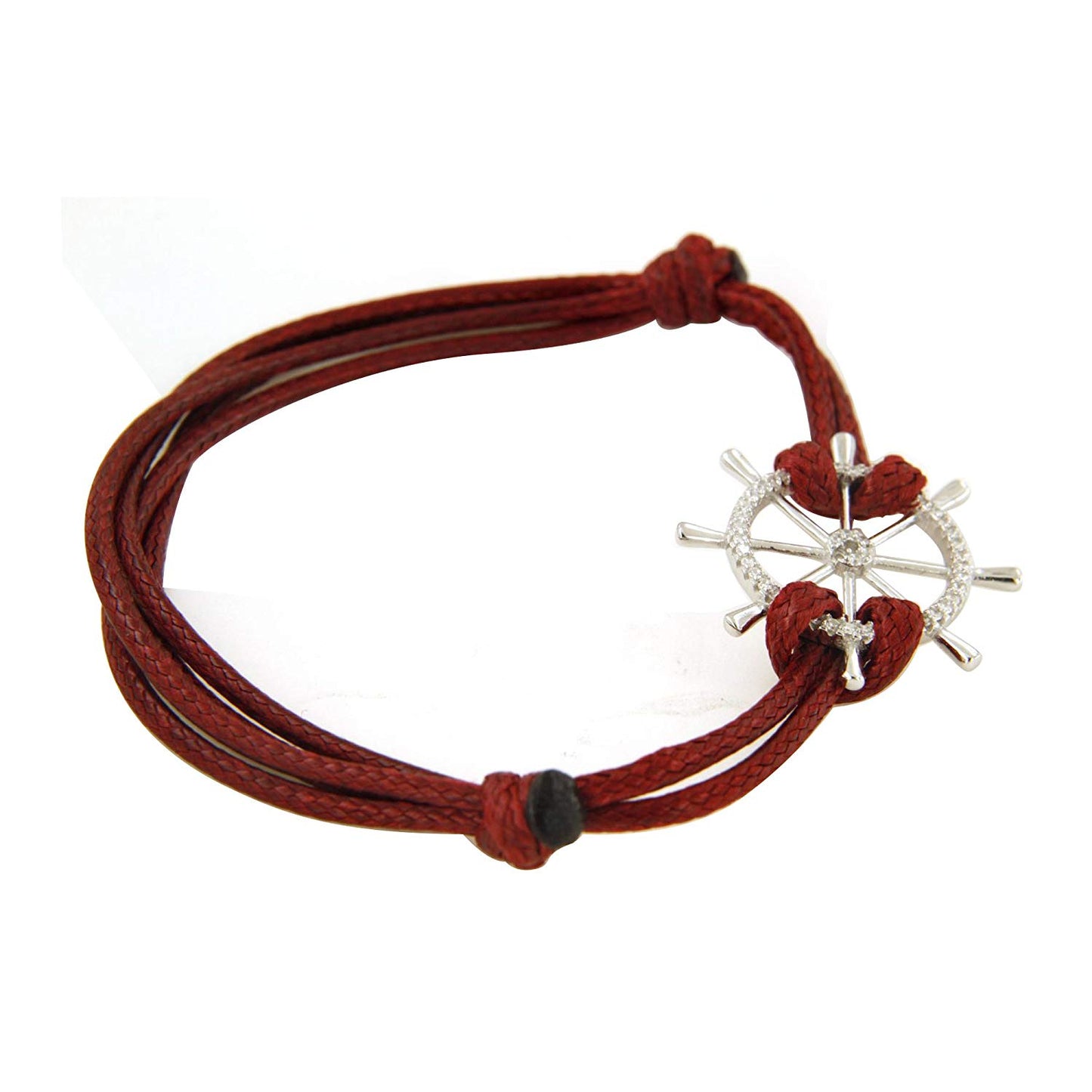 atjewels MOTHER'S DAY SPECIAL OFFER 925 Sterling Silver Red Cord Adjustable Wheel Bracelet MOTHER'S DAY SPECIAL OFFER - atjewels.in