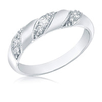 atjewels 14K White Gold Over Sterling Silver White Zirconia Engagement Band Ring for Women's MOTHER'S DAY SPECIAL OFFER - atjewels.in