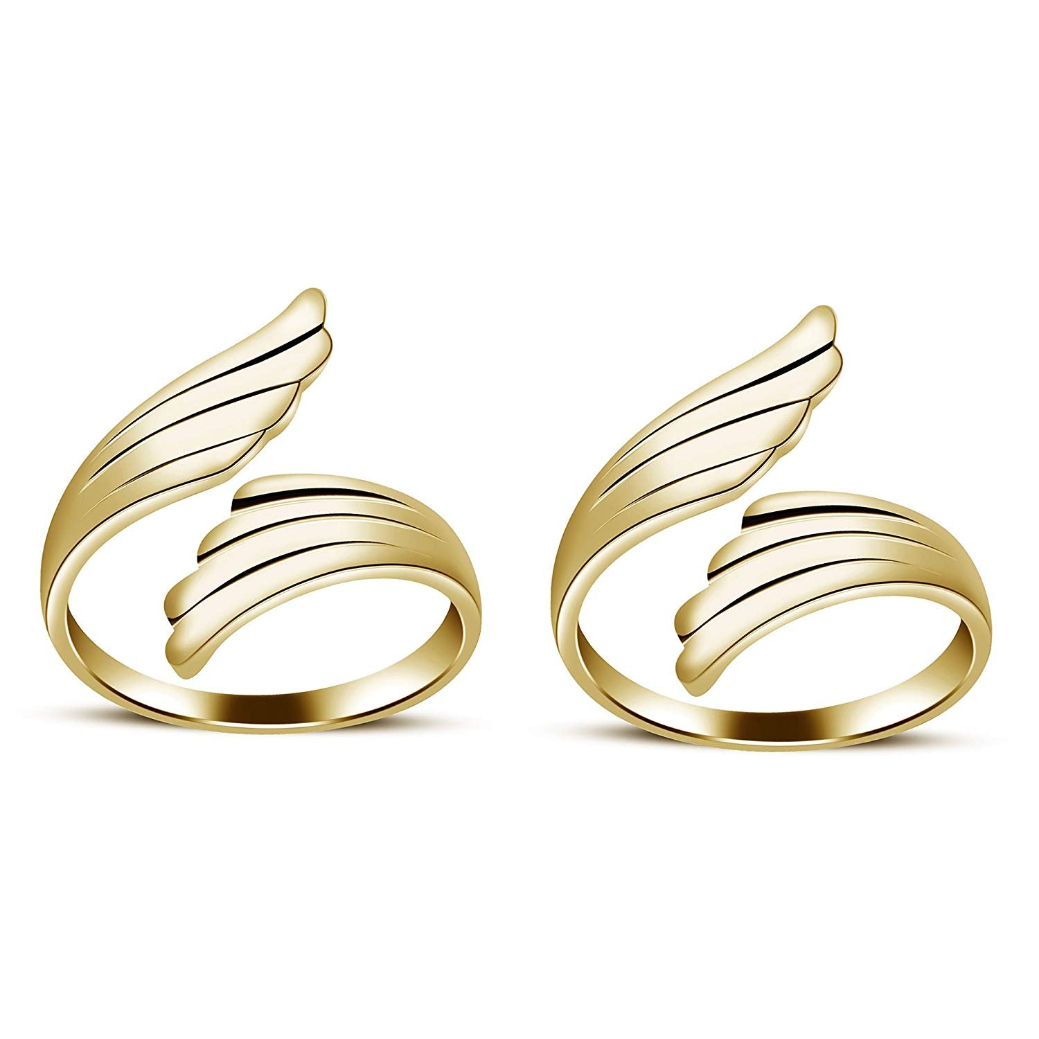 atjewels Adjustable ToeRing in 14K Yellow Gold Plated On Silver For Women - atjewels.in