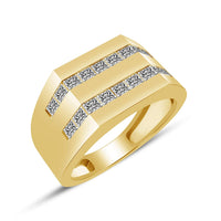 atjewels 18K Yellow Gold Over 925 Sterling Silver Princess Cut White CZ Wedding Band Ring MOTHER'S DAY SPECIAL OFFER - atjewels.in