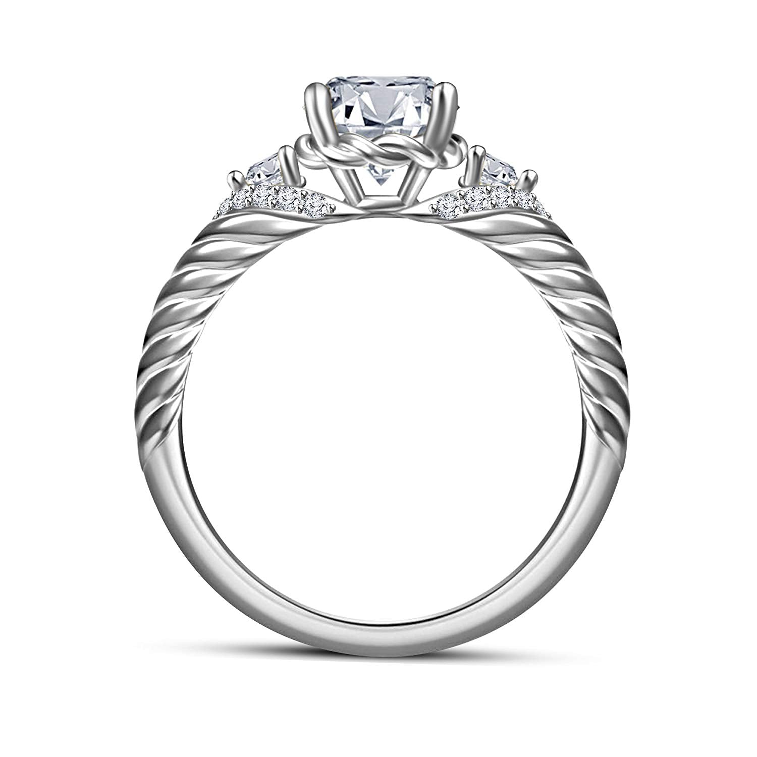 atjewels Round Cut White CZ .925 Sterling Silver Disney Aurora Princess Engagement Ring For Women's and Girl's For Diwali Special - atjewels.in