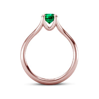 0.63 Ct 14k Rose Gold Over 925 Sterling Silver Round Cut Emerald Solitaire Engagement Wedding Ring For Women's - atjewels.in