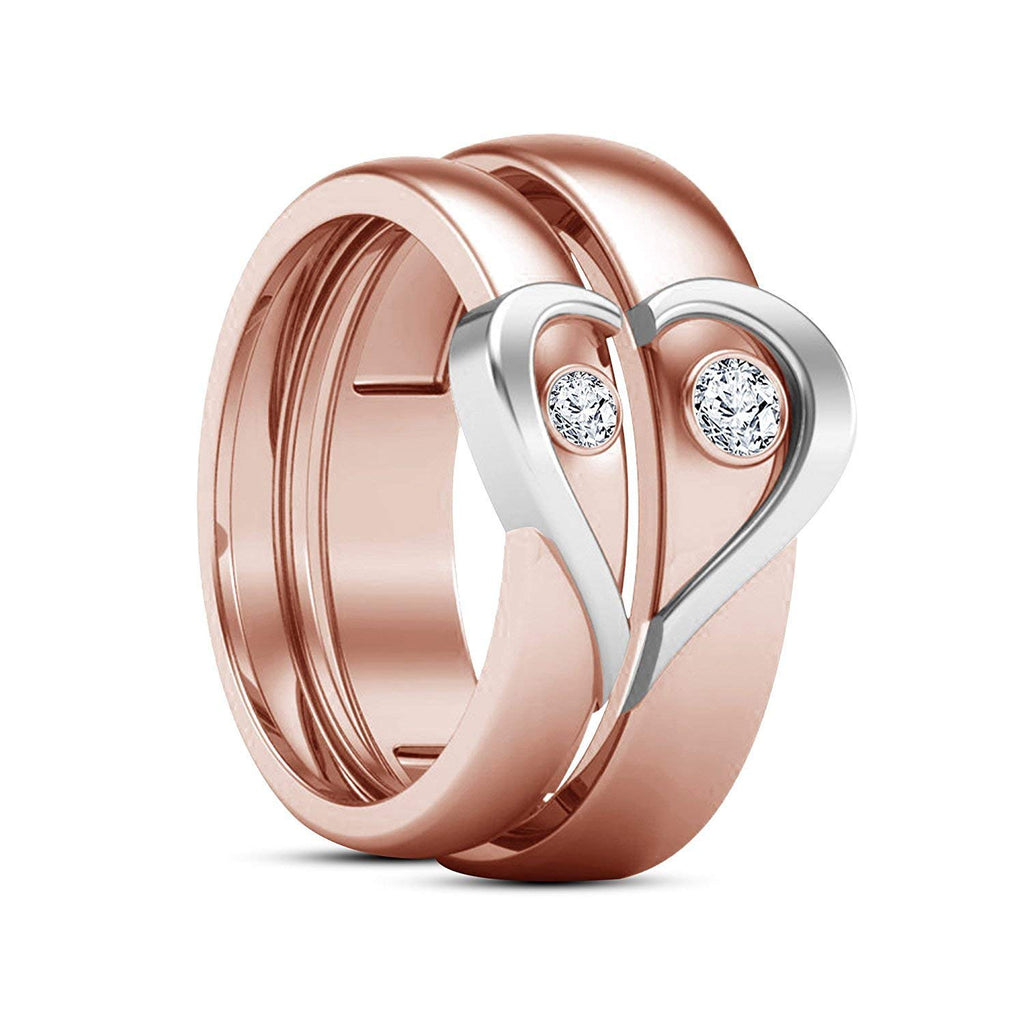 Rose Gold Two As One Couple Rings – GIVA Jewellery