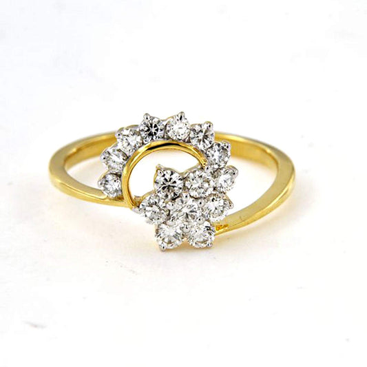 atjewels Round Cubic Zirconia Cluster Ring For Women's with 14K Gold Over .925 Sterling Silver MOTHER'S DAY SPECIAL OFFER - atjewels.in