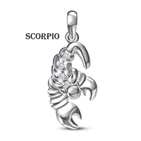 atjewels 18K White Gold Over Solid 925 Sterling Silver Round Cut White Cubic Zirconia Scorpio Zodiac Pendant MOTHER'S DAY SPECIAL OFFER - atjewels.in