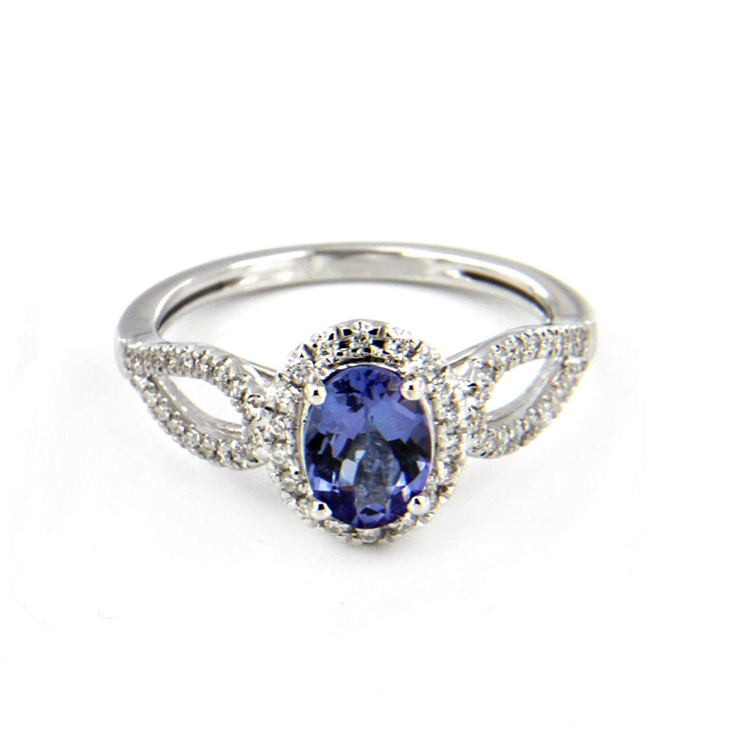 Beautiful 18K White Gold Over .925 Sterling Silver Oval Cut Engagement Ring For Free Shipping - atjewels.in