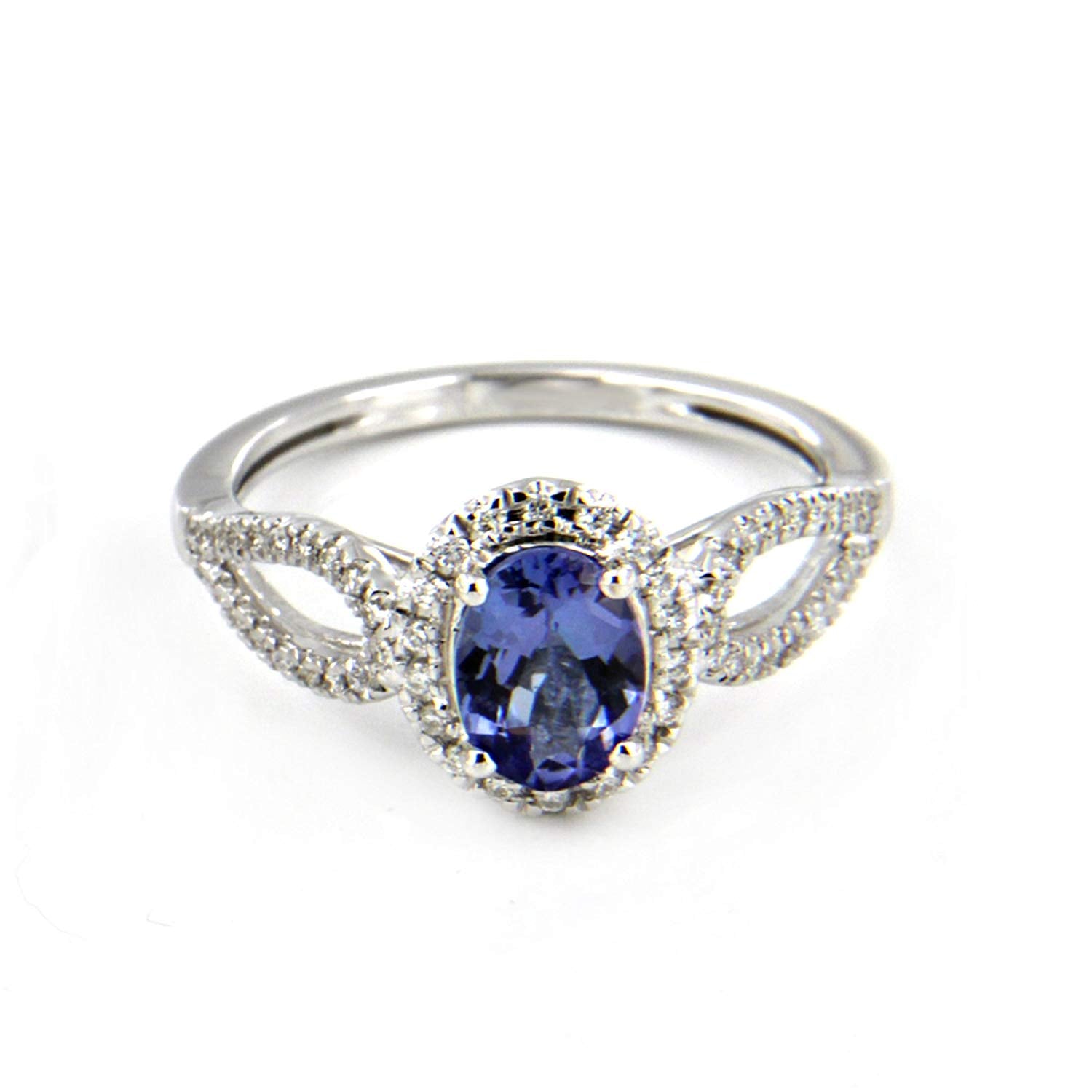 Beautiful 18K White Gold Over .925 Sterling Silver Oval Cut Engagement Ring For Free Shipping - atjewels.in