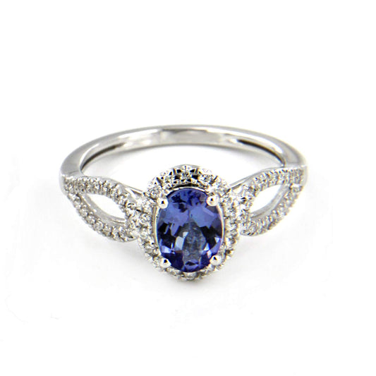 Beautiful 18K White Gold Over .925 Sterling Silver Oval Cut Engagement Ring For Free Shipping - atjewels.in