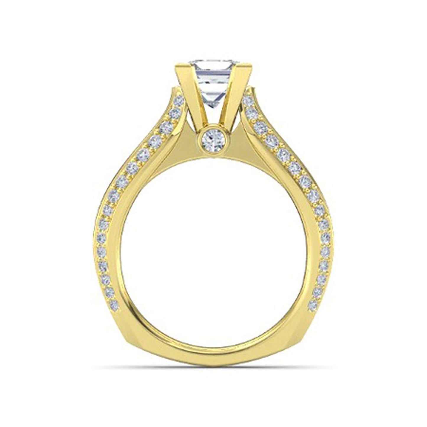 atjewels White Simulated Diamond Yellow Gold Plated 925 Sterling Silver  Princess J Ring MOTHER'S DAY SPECIAL OFFER - atjewels.in