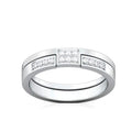 atjewels 14K White Gold Over 925 Sterling Silver with White Round Zirconia Bridal Ring Set MOTHER'S DAY SPECIAL OFFER - atjewels.in