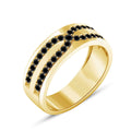 atjewels Round Black Zirconia 14K Yellow Gold Over 925 Silver Sterling Engagement Ring MOTHER'S DAY SPECIAL OFFER - atjewels.in