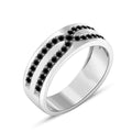 atjewels 14K White Gold Over 925 Silver Sterling Round Black Zirconia Engagement Ring MOTHER'S DAY SPECIAL OFFER - atjewels.in