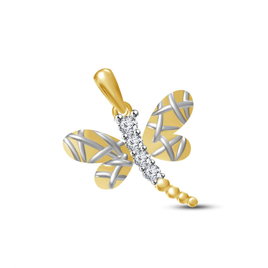 atjewels 18K Yellow and White Gold Over 925 Sterling White CZ Fashion Butterfly Pendant MOTHER'S DAY SPECIAL OFFER - atjewels.in