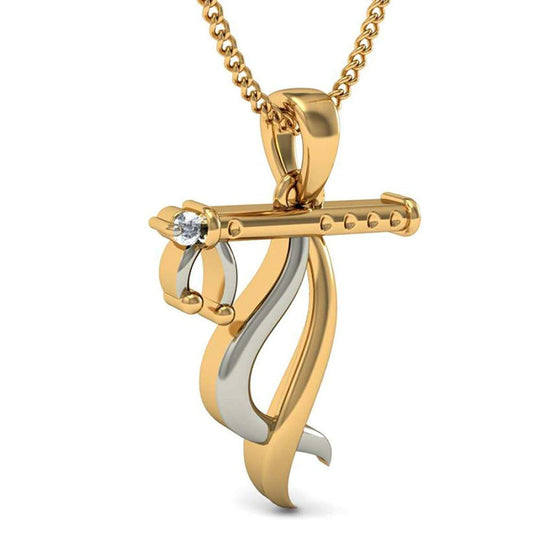 atjewels Two-tone .925 Sterling Silver Krishna God Pendant With White Cz MOTHER'S DAY SPECIAL OFFER - atjewels.in