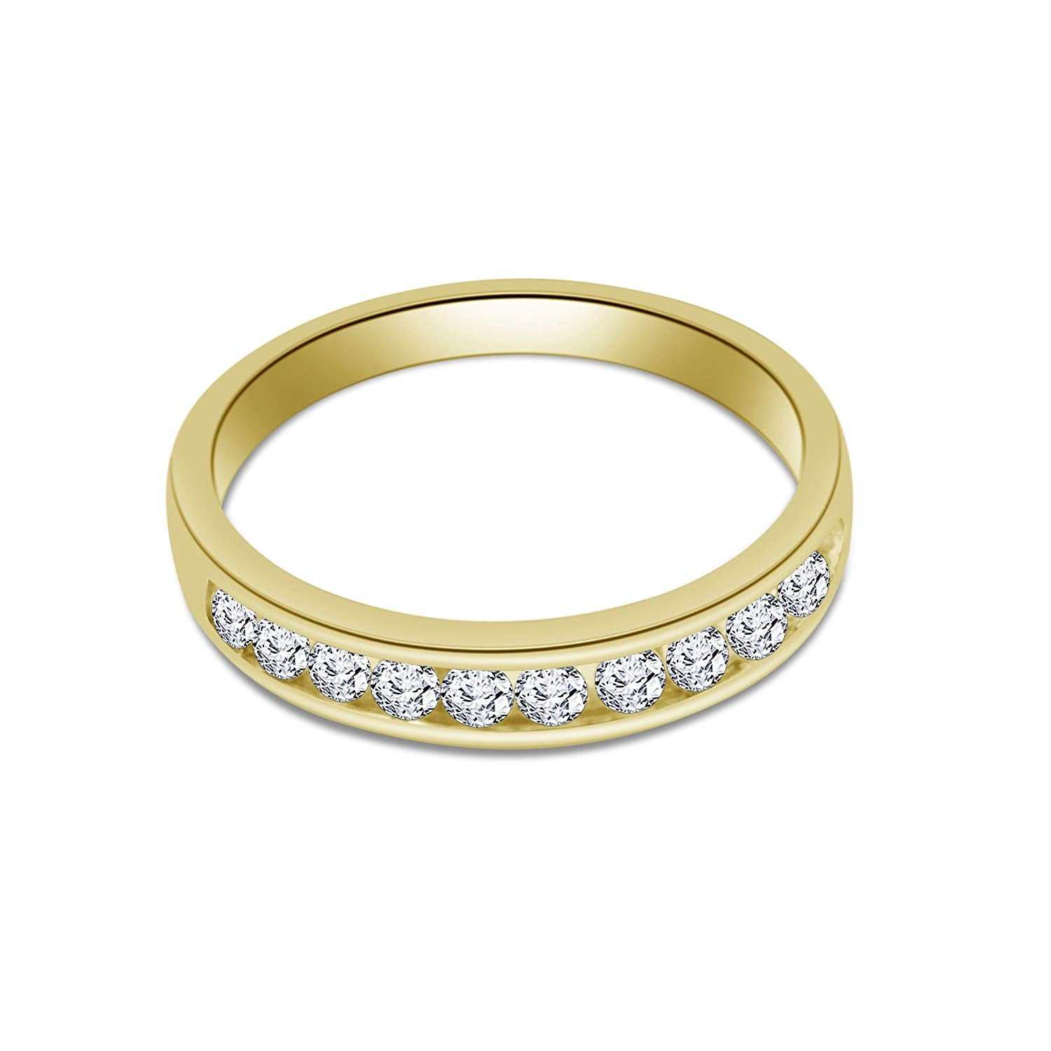 atjewels Princess & Round Cut White CZ Solitaire Ring in 18K Yellow Gold Over .925 Sterling Silver MOTHER'S DAY SPECIAL OFFER - atjewels.in