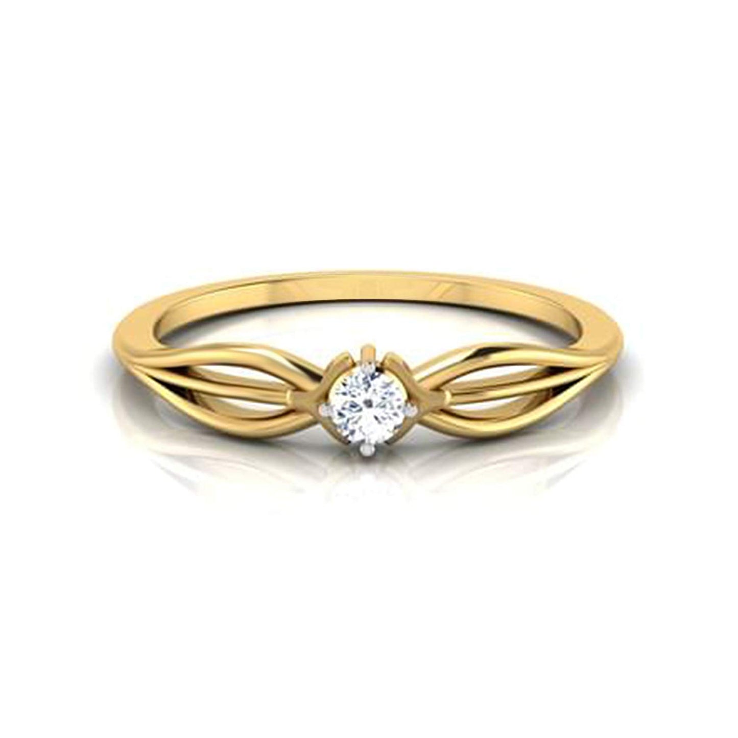 atjewels Gorgeous 14K Yellow Gold Plated on 925 Sterling Silver White Zirconia Solitaire Ring MOTHER'S DAY SPECIAL OFFER - atjewels.in