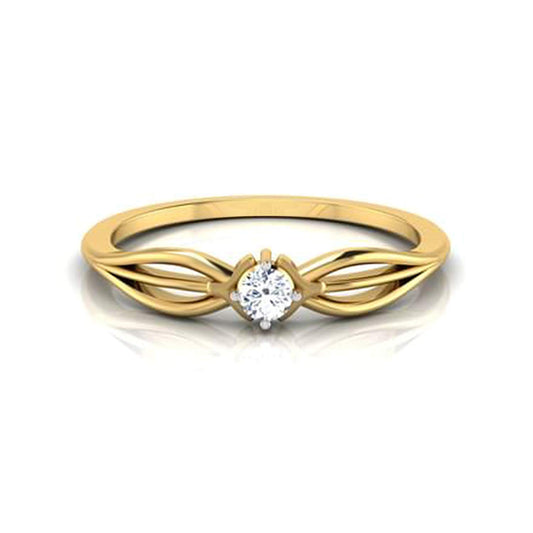 atjewels Gorgeous 14K Yellow Gold Plated on 925 Sterling Silver White Zirconia Solitaire Ring MOTHER'S DAY SPECIAL OFFER - atjewels.in