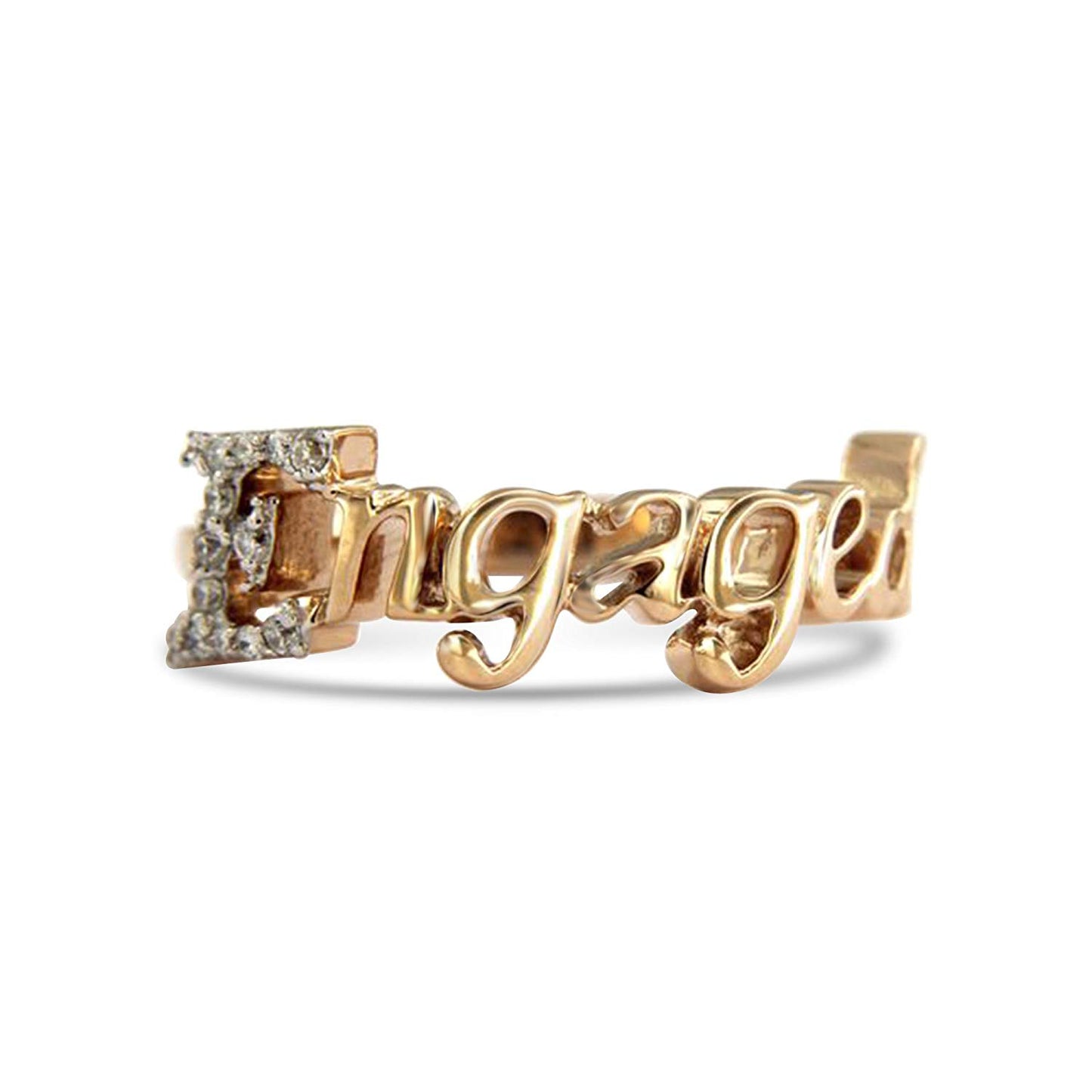 atjewels Engaged Ring in 14K Rose Gold Over 925 Sterling Silver Round White Zirconia MOTHER'S DAY SPECIAL OFFER - atjewels.in