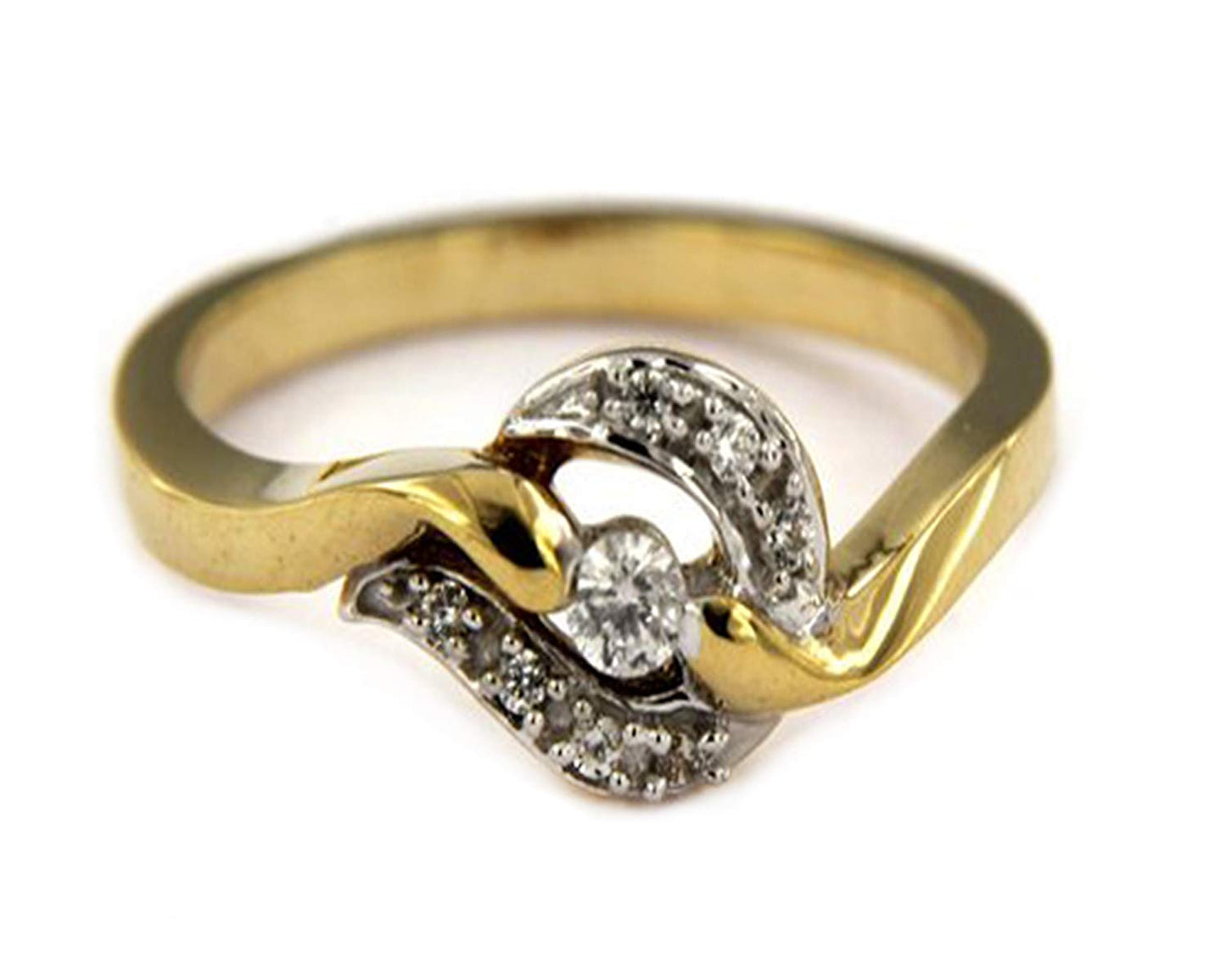 atjewels 0.28 TCW Round White CZ With 14K Yellow Gold Over 925 Sterling Silver New Stylish Ring For Girls MOTHER'S DAY SPECIAL OFFER - atjewels.in