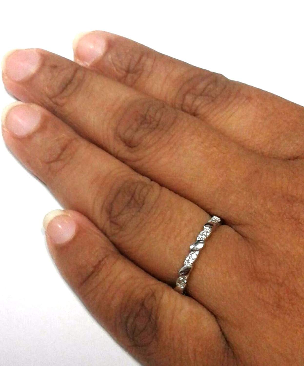 atjewels Round Cut White CZ 925 Sterling Silver Eternity Band Ring Size 5.5 For Girl's And Women's For MOTHER'S DAY SPECIAL OFFER - atjewels.in