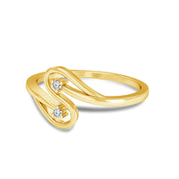 atjewels 14K Yellow Gold Over 925 Silver Round White CZ Bypass Ring MOTHER'S DAY SPECIAL OFFER - atjewels.in