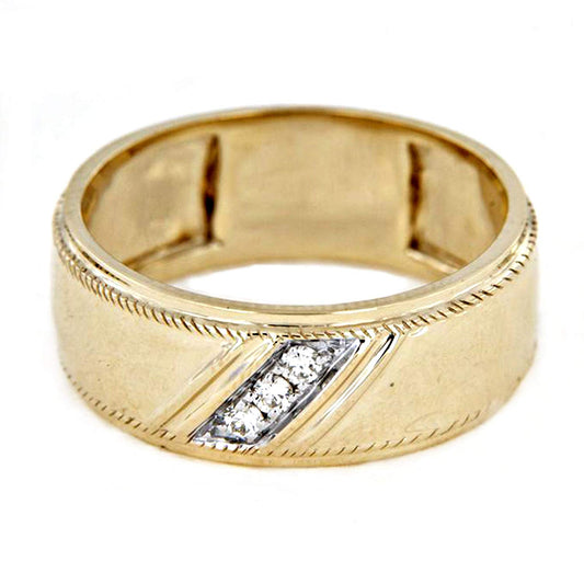 atjewels Men's Anniversary Band Ring in 18K White & Yellow Gold Over .925 Sterling Silver MOTHER'S DAY SPECIAL OFFER - atjewels.in