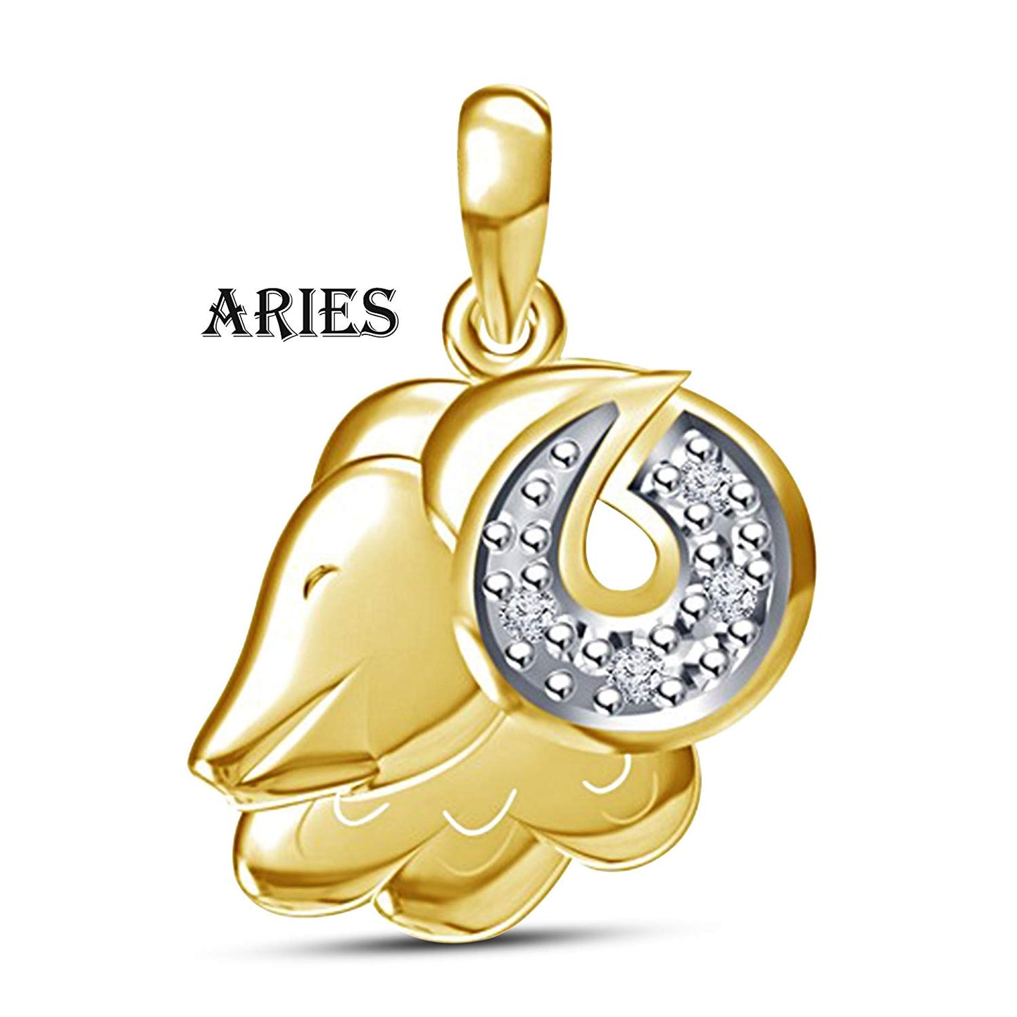 atjewels 14K Gold Over 925 Sterling Silver White CZ 12 Constellations Zodiac Pendant - atjewels.in