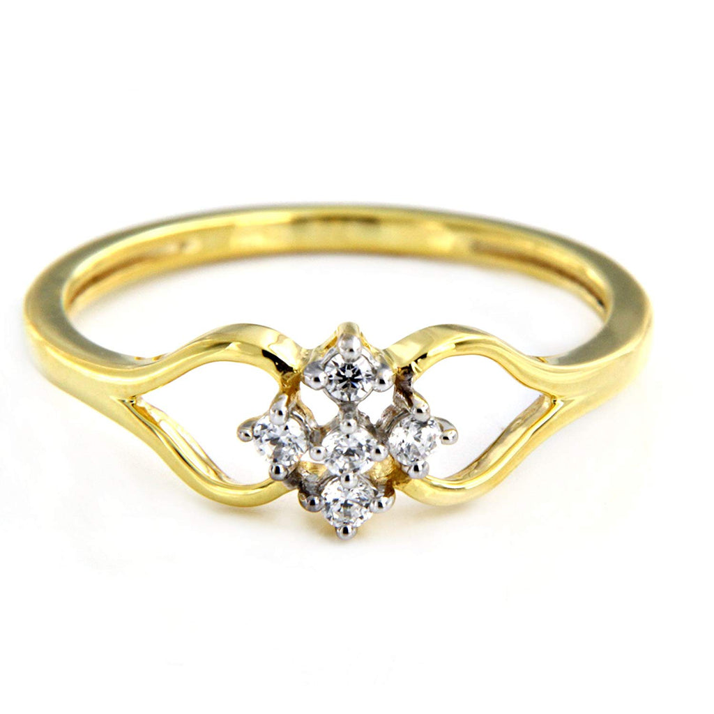 atjewels White CZ Cocktail Heart Ring in 18K Yellow Gold Over .925 Sterling Silver MOTHER'S DAY SPECIAL OFFER - atjewels.in