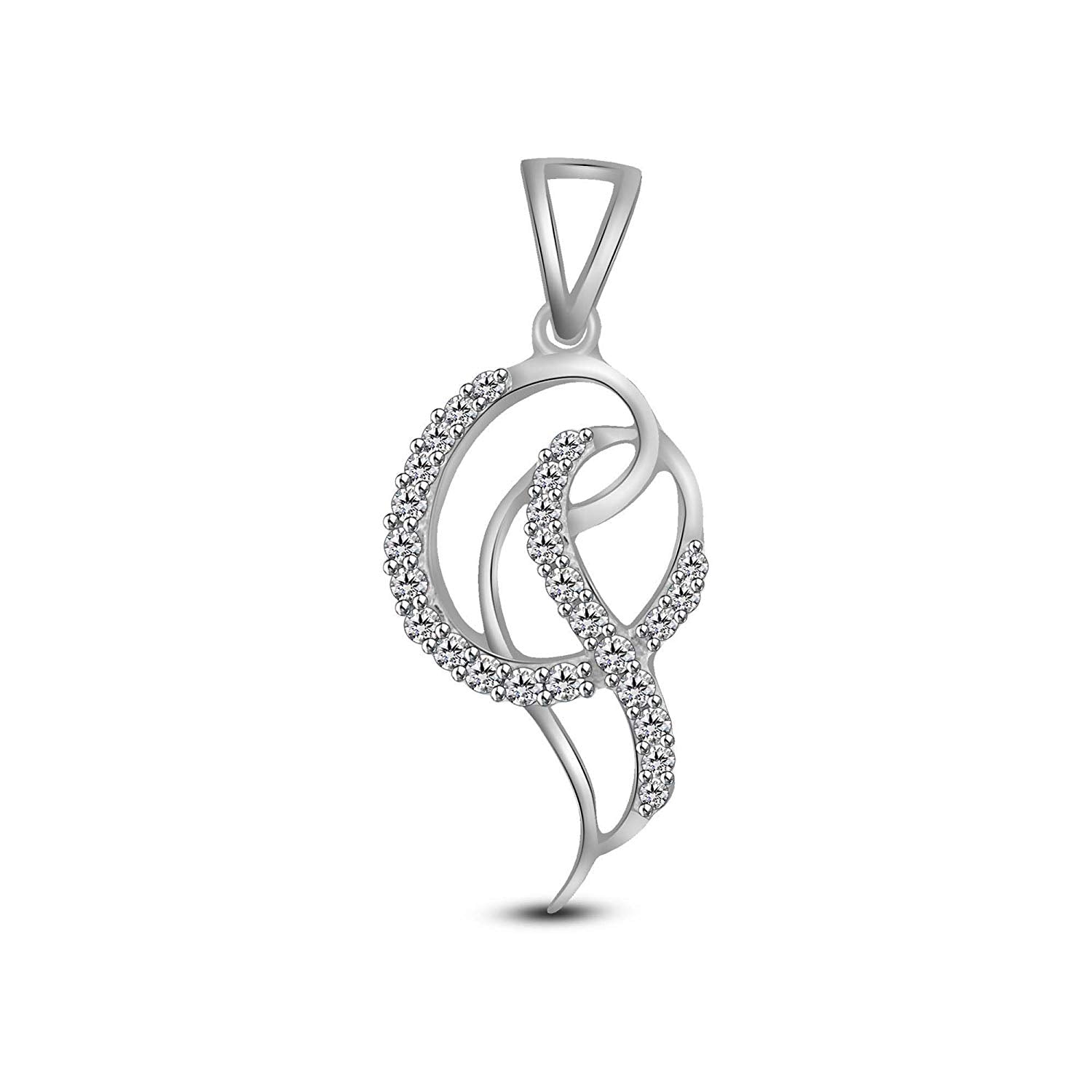 atjewels Round Cut White CZ .925 Sterling Silver Fashion Pendant For Girl's & Women's For MOTHER'S DAY SPECIAL OFFER - atjewels.in
