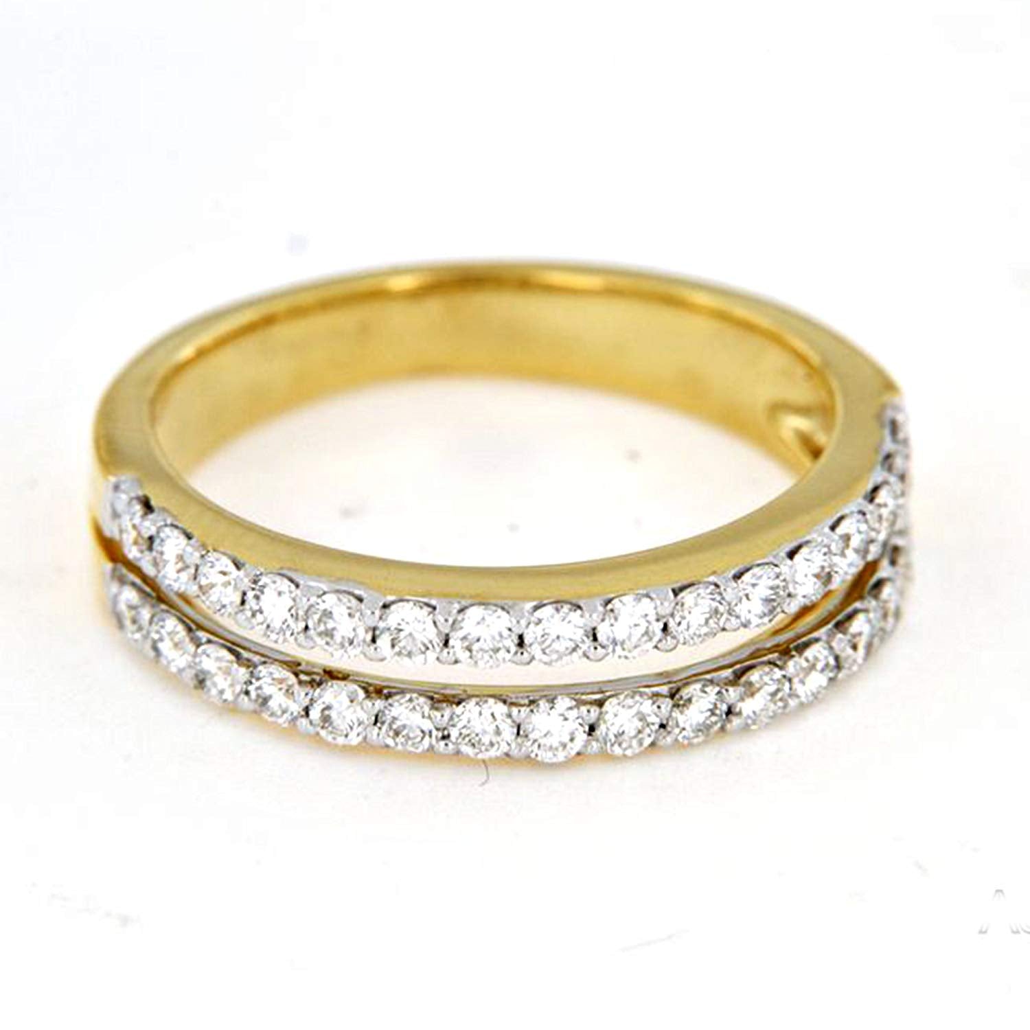 atjewels 18K Yellow Gold Over .925 Sterling Silver Women's Anniversary Band Ring MOTHER'S DAY SPECIAL OFFER - atjewels.in