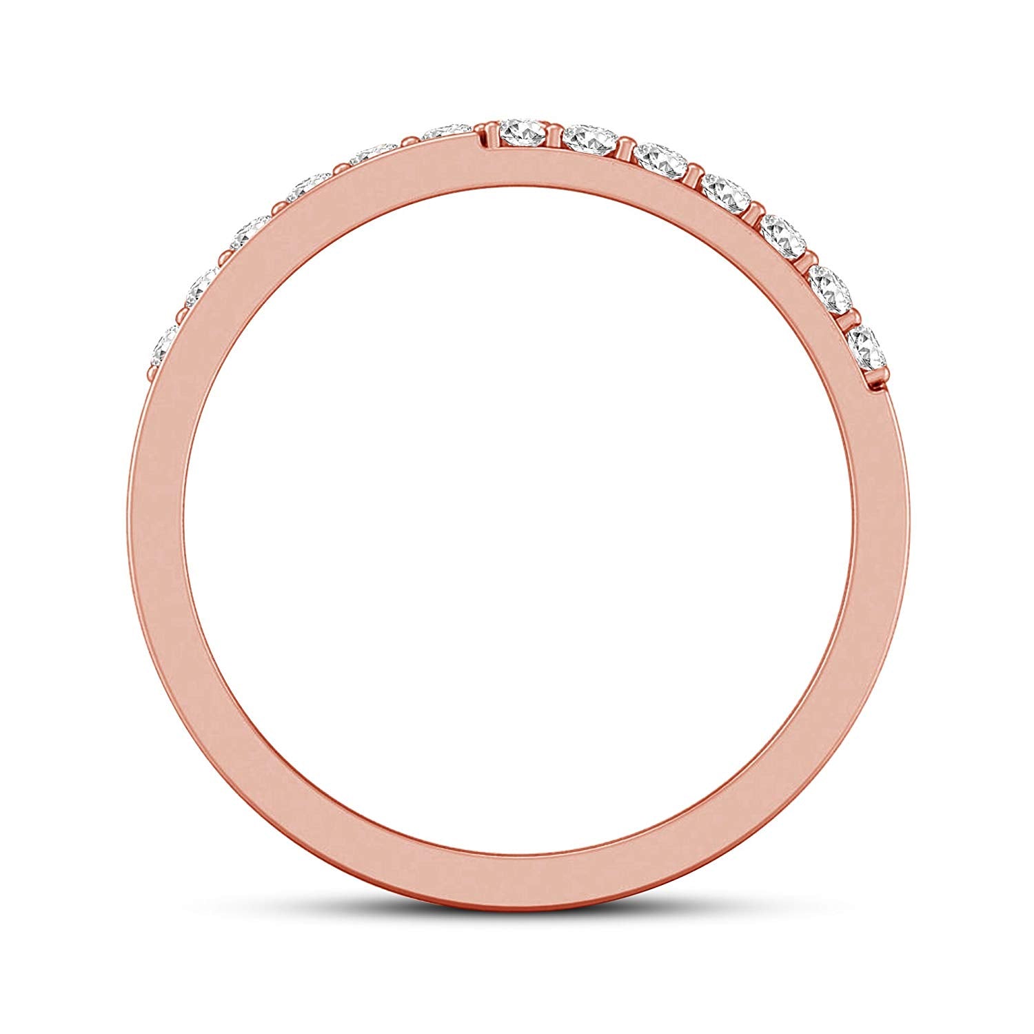 atjewels Unique Style Round White Zirconia Engagement Men's Band Ring in 14K Rose Gold Plated on 925 Silver MOTHER'S DAY SPECIAL OFFER - atjewels.in