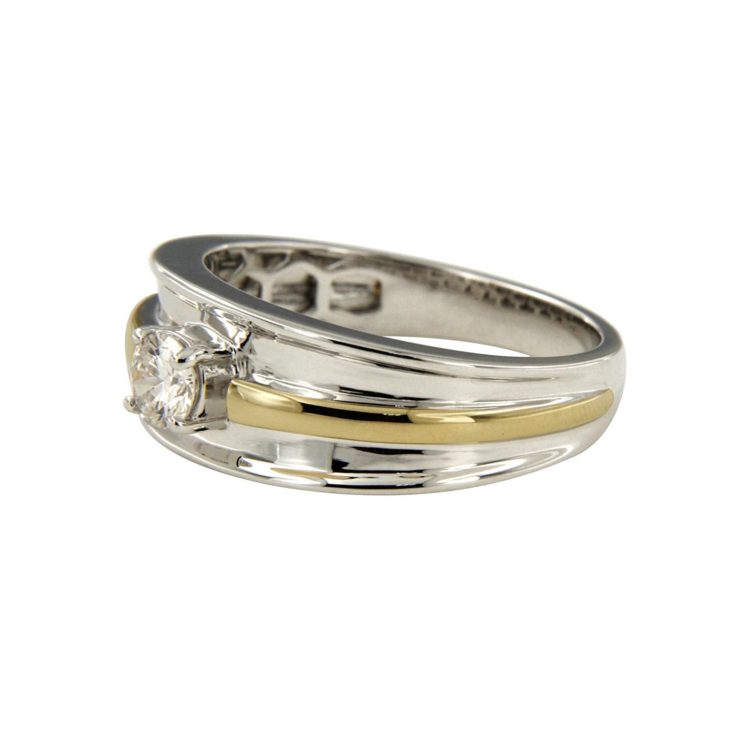 atjewels Special Father's day Yellow and White Gold Over 925 Sterling White Round CZ Diamond in Prong Set Mens Promise Band Ring For Free Sizing MOTHER'S DAY SPECIAL OFFER - atjewels.in