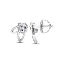 atjewels 18K Solid White Gold Plated On 925 Sterling Round Cut White CZ Wedding Stud Earrings MOTHER'S DAY SPECIAL OFFER - atjewels.in