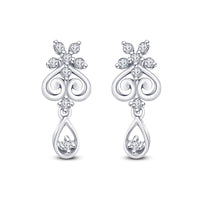 atjewels 925 Sterling Silver Round White Cubic Zirconia Dangle and Drop Earrings MOTHER'S DAY SPECIAL OFFER - atjewels.in
