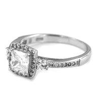 atjewels Round Cut White Cubic Zirconia .925 Sterling Silver Solitaire w/ Accents Engagement Ring For Women's MOTHER'S DAY SPECIAL OFFER - atjewels.in