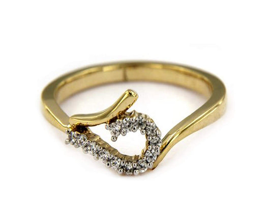 atjewels 0.23 TCW Round White CZ 14K Yellow Gold On 925 Sterling Bypass Ring MOTHER'S DAY SPECIAL OFFER - atjewels.in