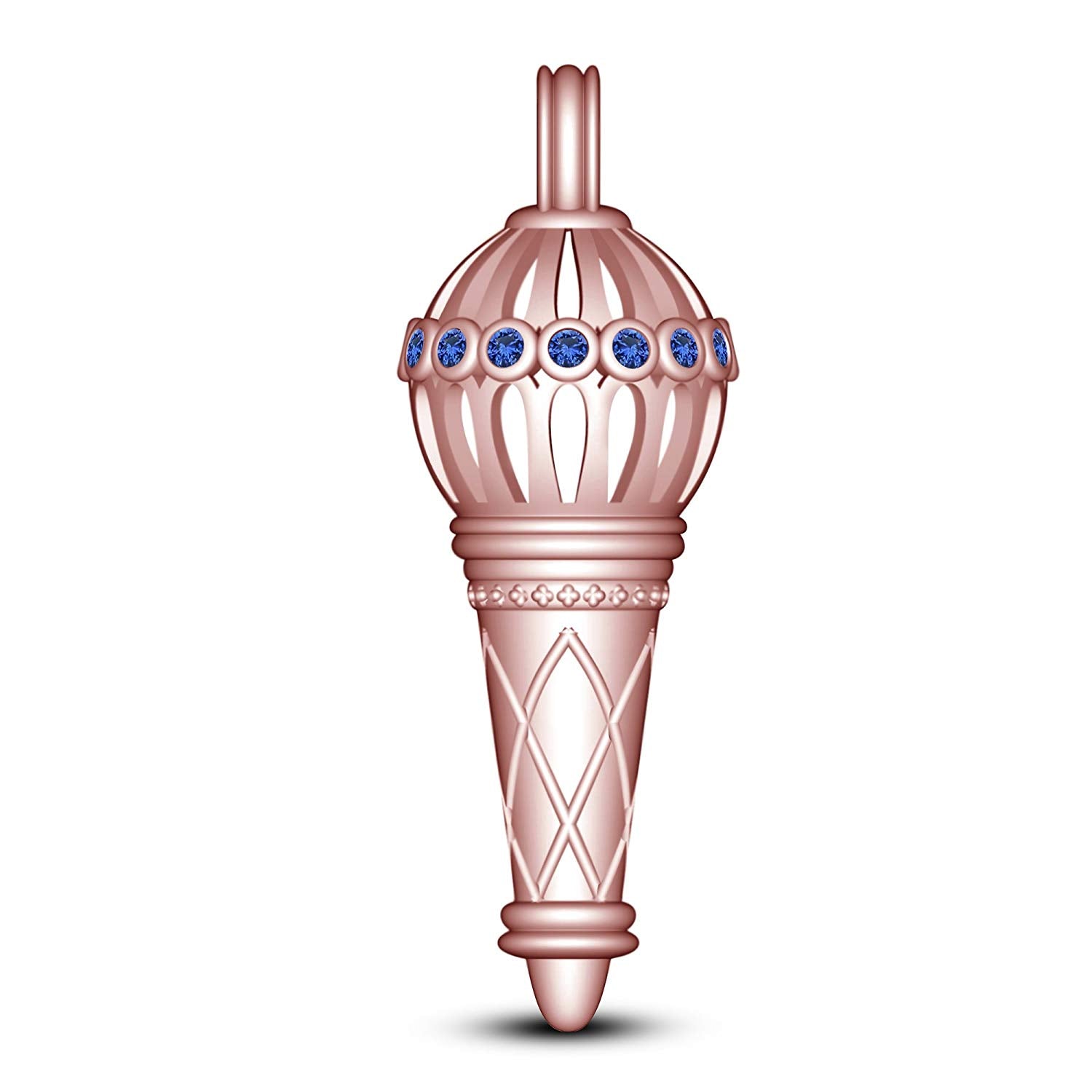 atjewels Bajrangi Bhaijan Style Gadha Pendant Blue Sapphire Rose Gold Finish .925 Silver For Men's MOTHER'S DAY SPECIAL OFFER - atjewels.in